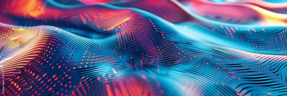Poster vibrant blue and red abstract digital noise pattern background