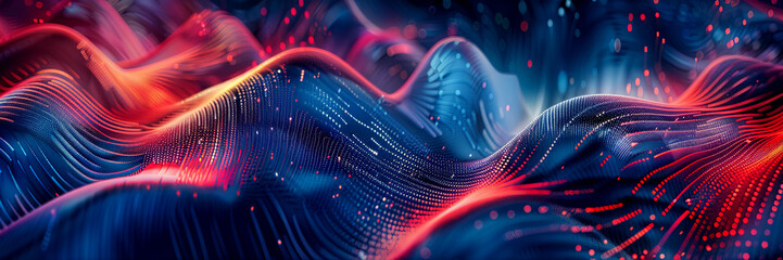 Abstract Digital Noise Pattern Background With Vibrant Blue And Red Hues