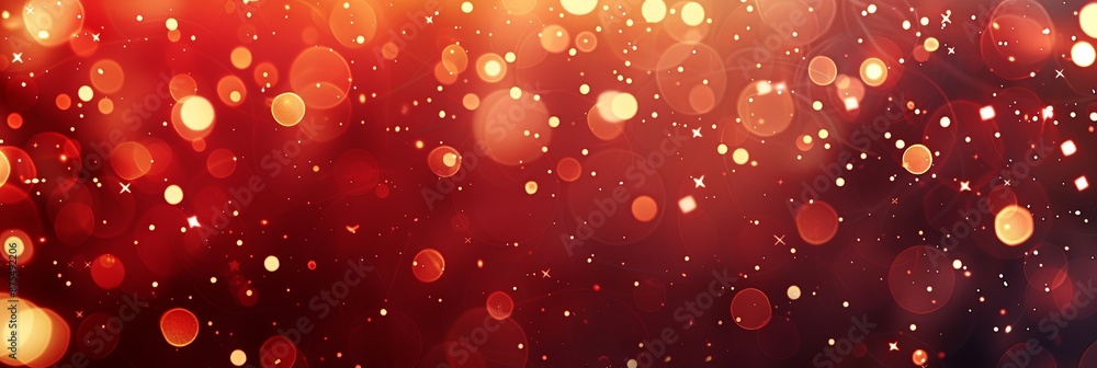 Aufkleber Red Bokeh Lights Create Dreamy and Enchanting Ambiance