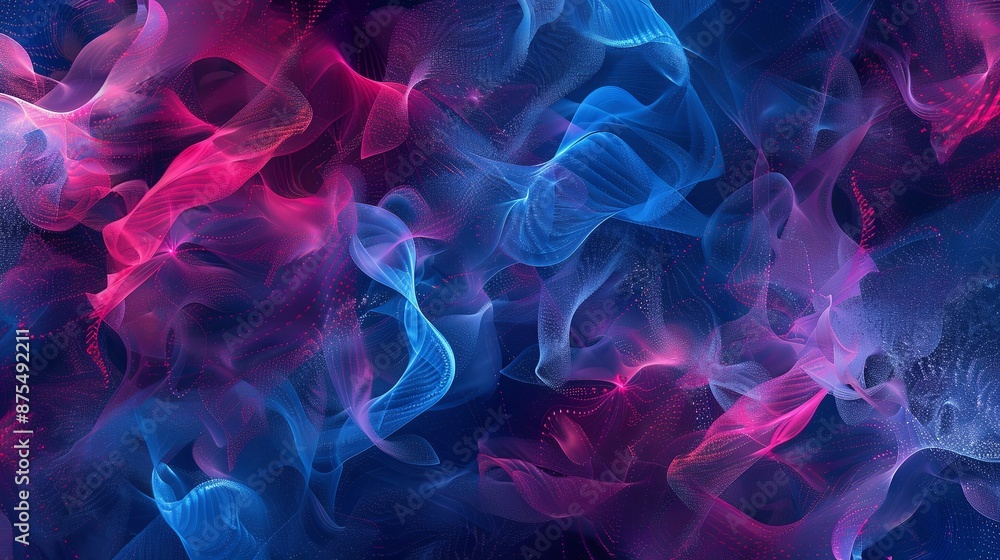 Poster Abstract Digital Noise Pattern Seamless Background With Vibrant Blue And Red Hues