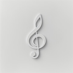 Fototapeta premium Treble clef on a white background.Flat lay