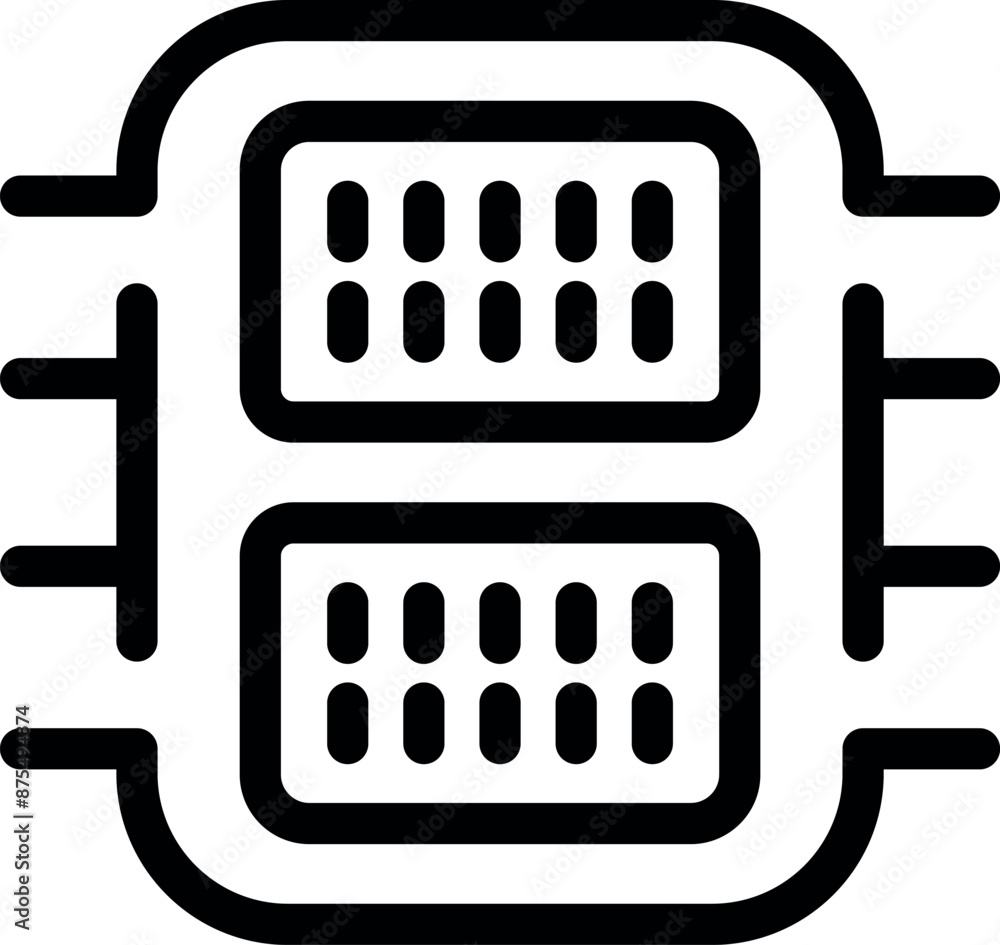Aufkleber this icon represents a microchip, symbolizing computing power and technological advancement