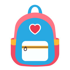 School bag. Back to school. School supplies. Vector illustration