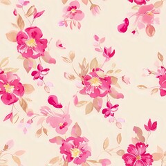 Exquisite Floral Grid with Realistic Blue and Green Flowers