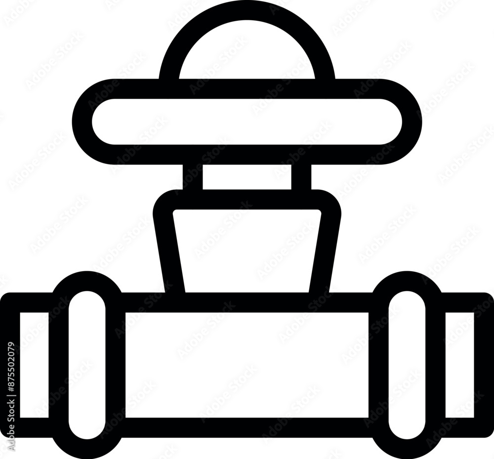 Aufkleber simple icon of a water pipeline system featuring a valve regulating pressure and flow