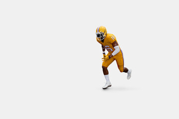 American football player in motion