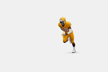 American football player in motion