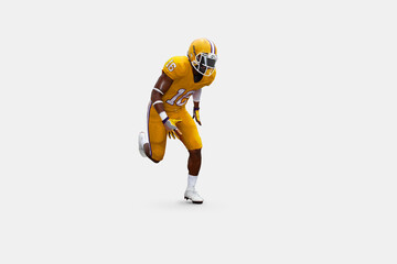 American football player in motion