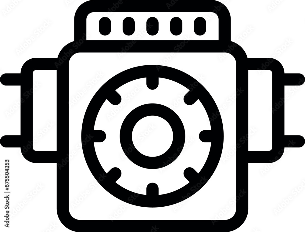 Poster secure data transfer concept featuring a vault wheel with a connection on each side