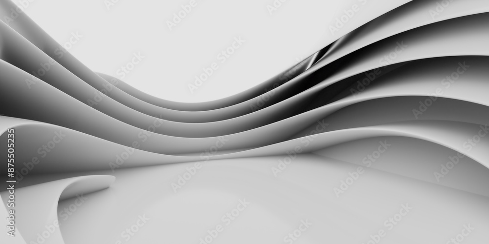 Poster abstract white curved lines in a digital 3d render 3d render illustration