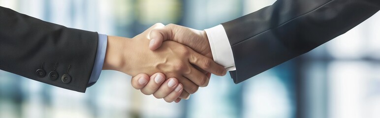 Handshake by business people. Building a network towards success. Businessman handshake for teamwork of business merger and acquisition, successful negotiate, hand shake.