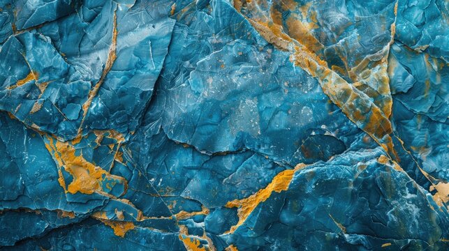 Blue aquamarine and yellow texture of stone background panorama