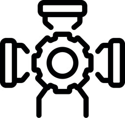 Car part engine piston connecting rod icon, outline style