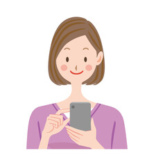 スマホを操作する若い女性　スマートフォンを使う女性