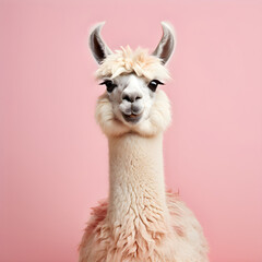 Obraz premium close up of a white alpaca