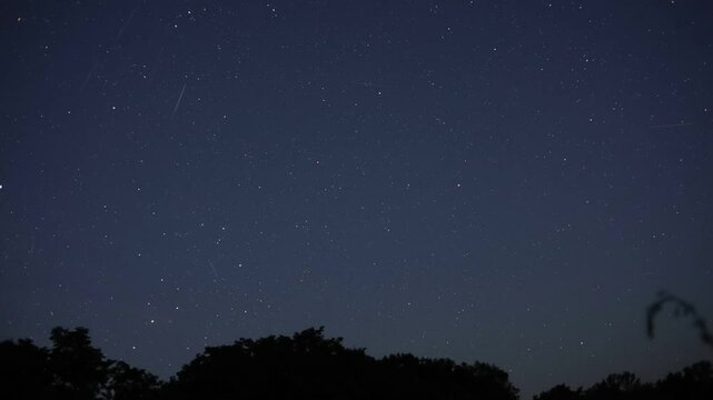 Beautiful cinematic time-lapse shooting of the horizon with stars