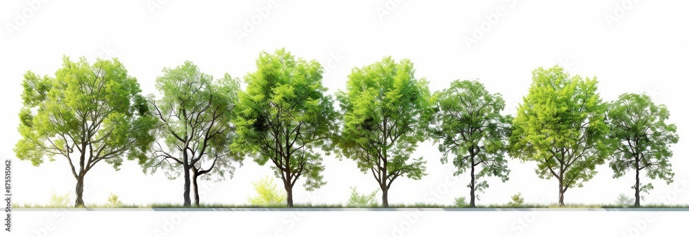 Poster for web and printing, this transparent tree background is a forest and foliage in summer with a cut 