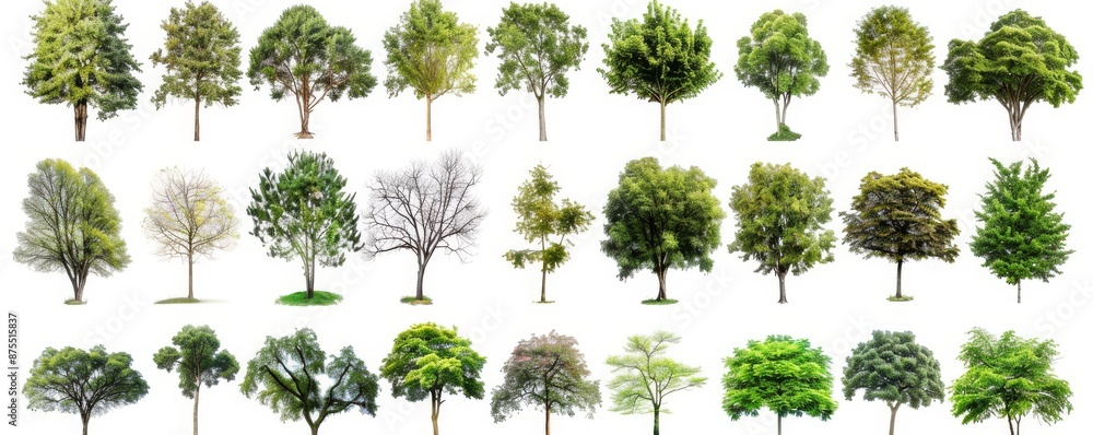 Poster the tree is isolated on a white background in high definition