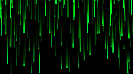 Abstraction. Green neon stripes on black background  for wallpaper background for advertising or gift wrapping and web design.