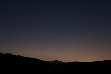 Mountain Silhouette at Night