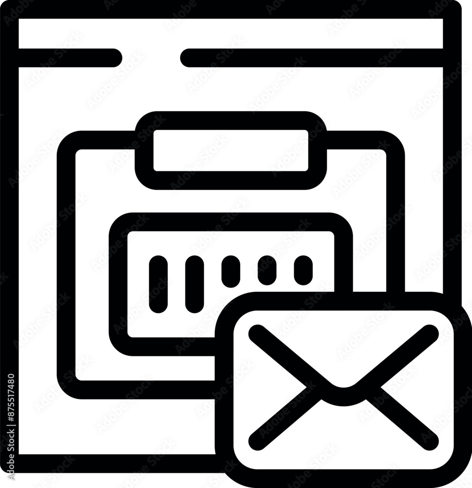 Poster website sending an email marketing message with a bar code for tracking