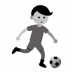 Child Playing Soccer Youth Footballer on White Background