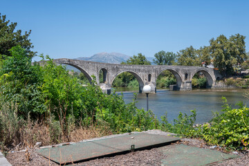 Fototapeta premium Typical Street and building at town of Arta, Greece