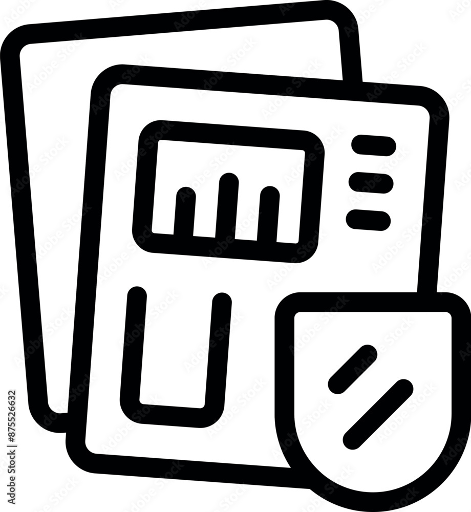 Poster icon of a secure document management system, ensuring data protection and privacy