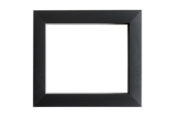 A square-shaped, sleek black photo frame, isolated on a transparent background. Perfect for showcasing artwork, photographs, or digital prints in a modern, minimalist setting