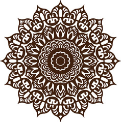 A mandala decoration in ethnic oriental doodle ornament silhouette vector art illustration