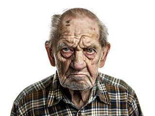 Obraz premium Portrait of an angry elderly man. Old people concept. Emotions concept.