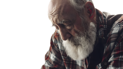 Portrait of a sad elderly man. Old people concept. Emotions concept.