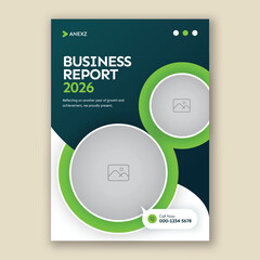 Brochure cover or annual report flyer for business agency