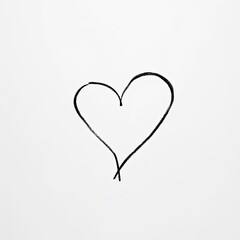 A simple black hand-drawn heart outline on a white background, slightly irregular in shape and giving a charming, authentic feel..