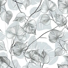 Vintage Botanical Leaf Repeat Pattern