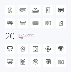 Heating and Cooling HVAC Thin Line Icons - Editable Stroke - Icons Include An Air Conditioner, Furnace, HVAC Technician, Repair, Service