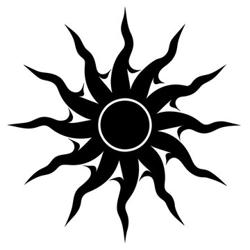 recommend clip art: Sun Tattoo Design in Vector Artistic Illustration