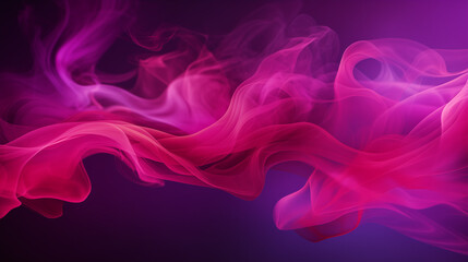 Abstract magenta coloured smoke on background, illuminated and glowing.