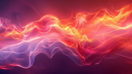 Abstract magenta coloured smoke on background, illuminated and glowing.