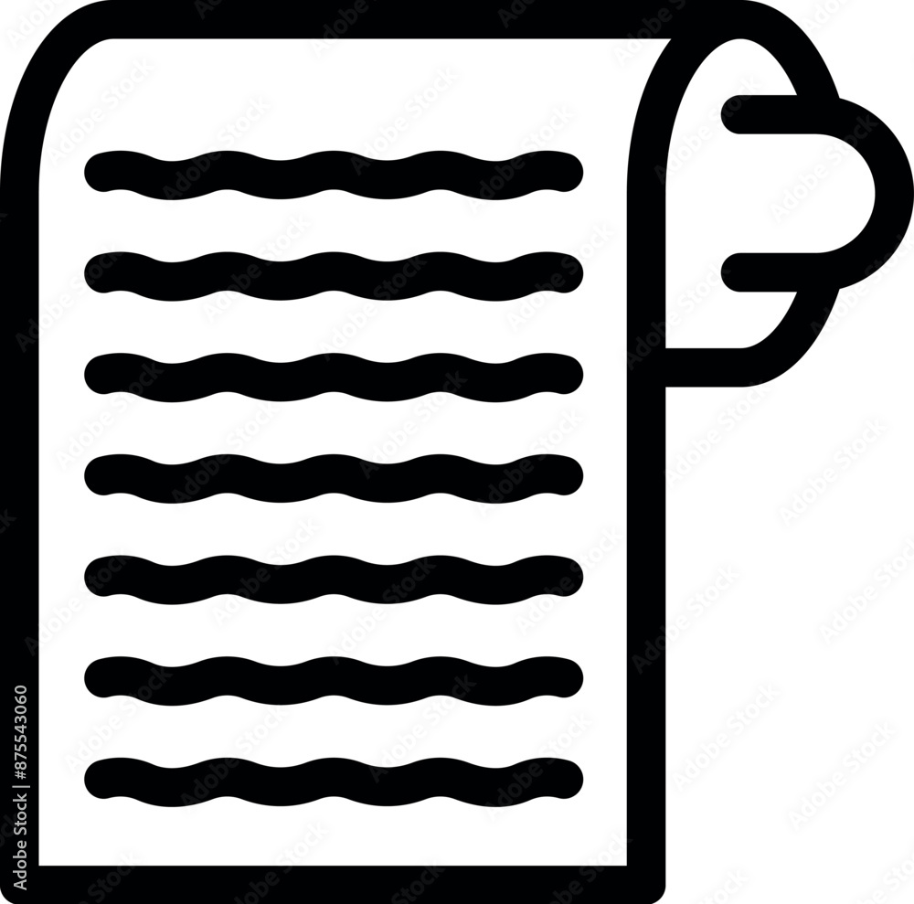Poster paper scroll with text being rolled up on white background