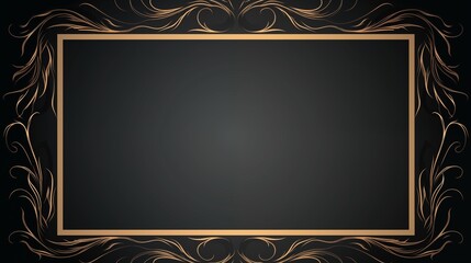 Elegant Black and Gold Ornate Frame with Decorative Borders