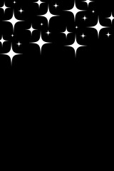 printable, 24×36 inches boho wall art in black color with white stars illustration