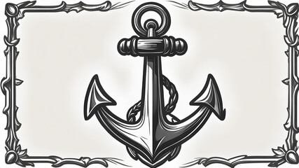 Nautical anchor logo icon on white background, Generative AI