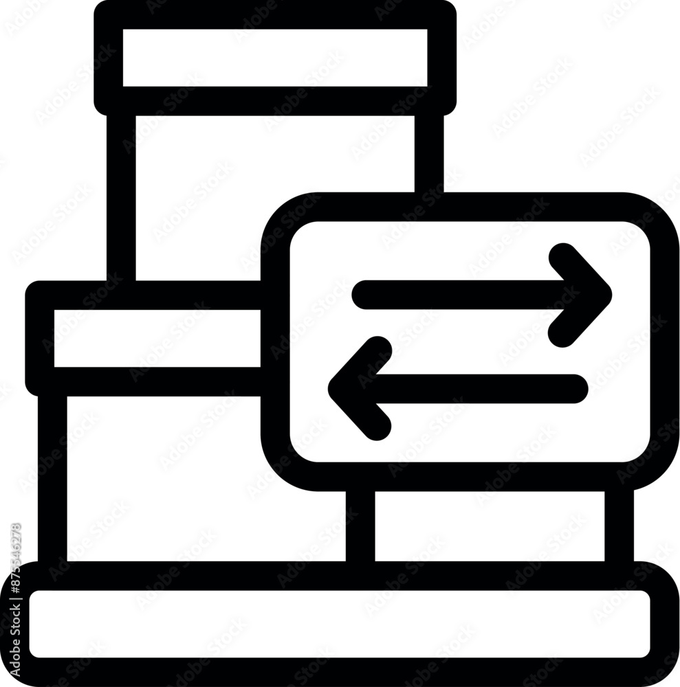 Poster illustration of a data exchange platform managing the flow of big data with arrows indicating two wa