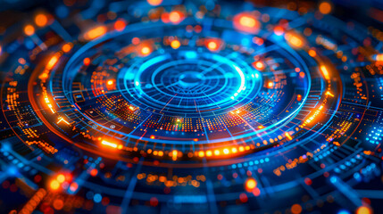 Fototapeta premium Digital abstract background with futuristic and technological concepts