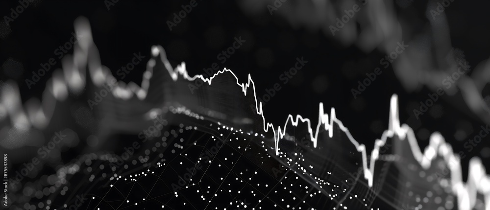Poster stock market curve data graph. a white simple business market exchange data graph tracking the movem