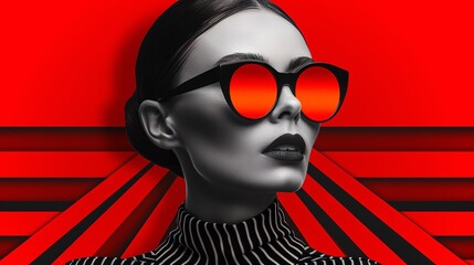 fashionable geometric portrait of woman