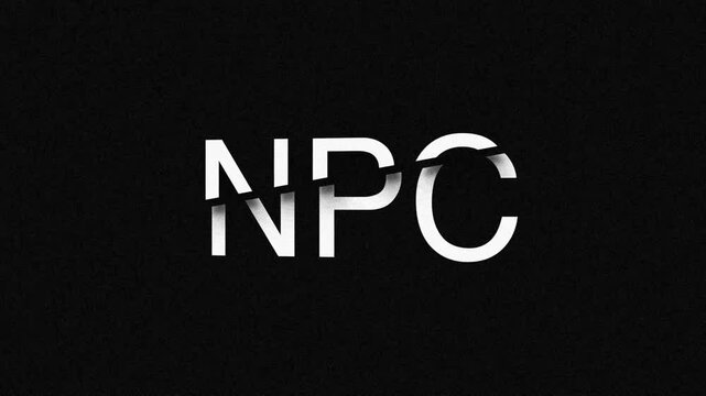 Typography text animation with the inscription of NPC. 