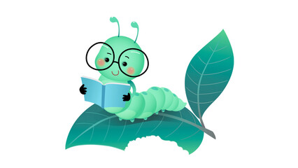 green caterpillar on a branch