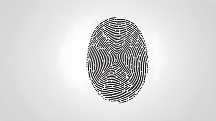 Fingerprint logo icon on white background Generative AI